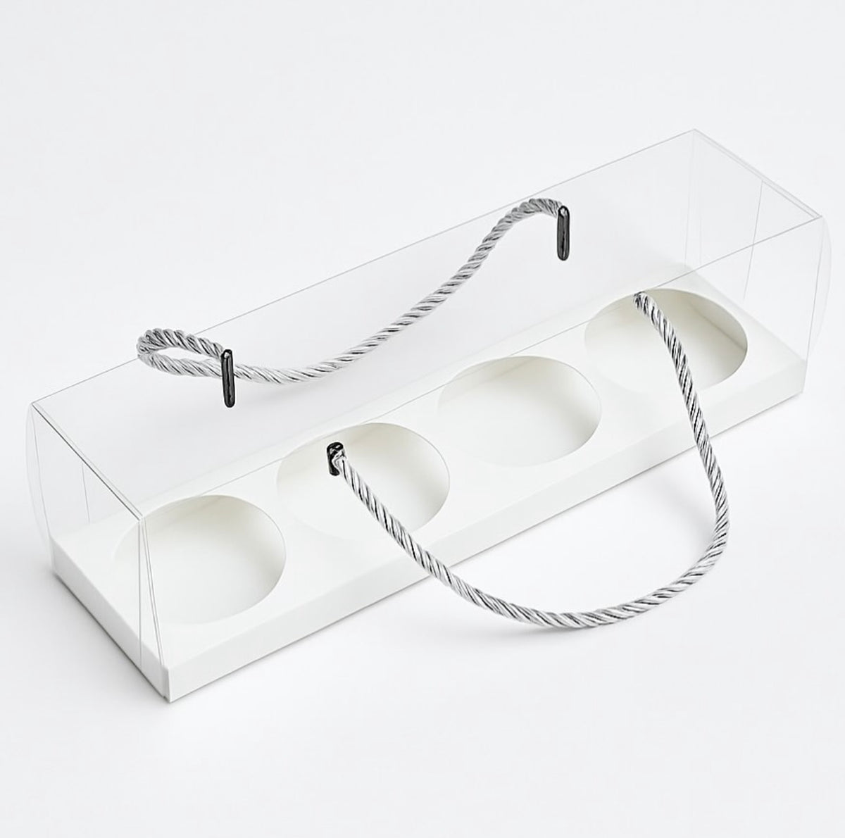 Clear Cupcake Display Carrier Box with Rope Handle (10 pack)