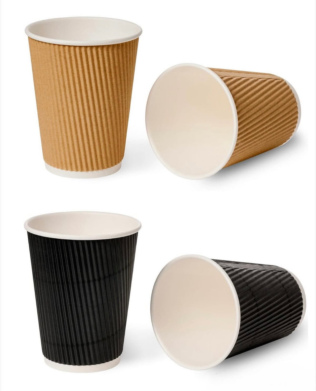 Ripple Wall Paper Cups with Lid (25 pack)