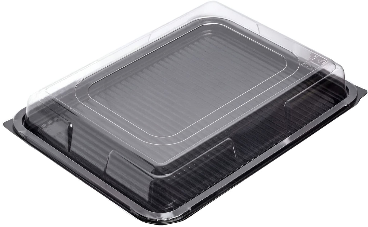 Black Serving Platters with Clear Lids (5 pack)