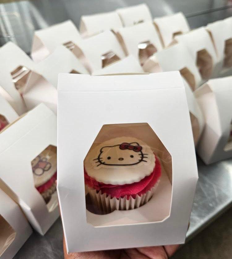 White Paper Cupcake Box With Insert & Window (1 Cupcake)