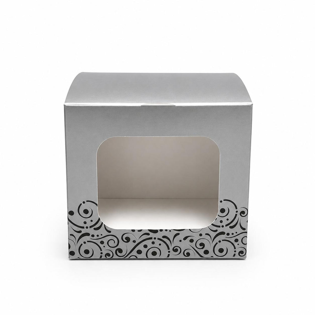 Silver Cupcake Box (1 cupcake) - 8 Pack