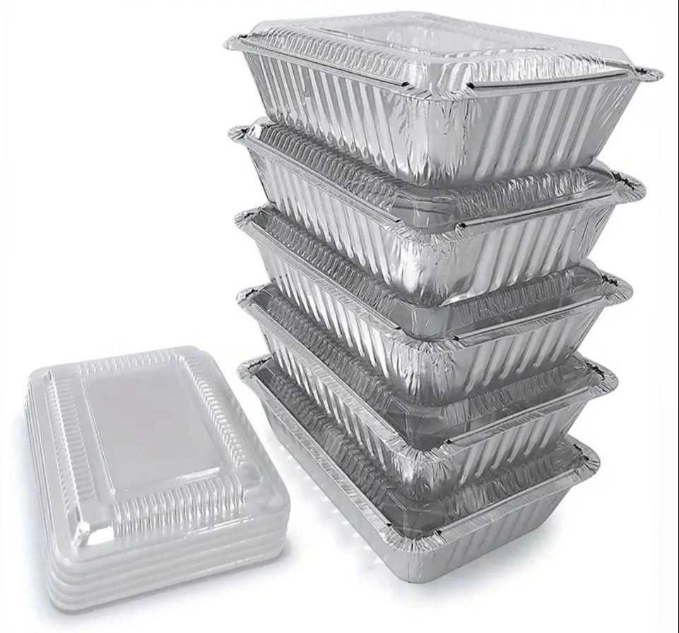 Foil Containers with Clear Plastic Lids (20 Pack)