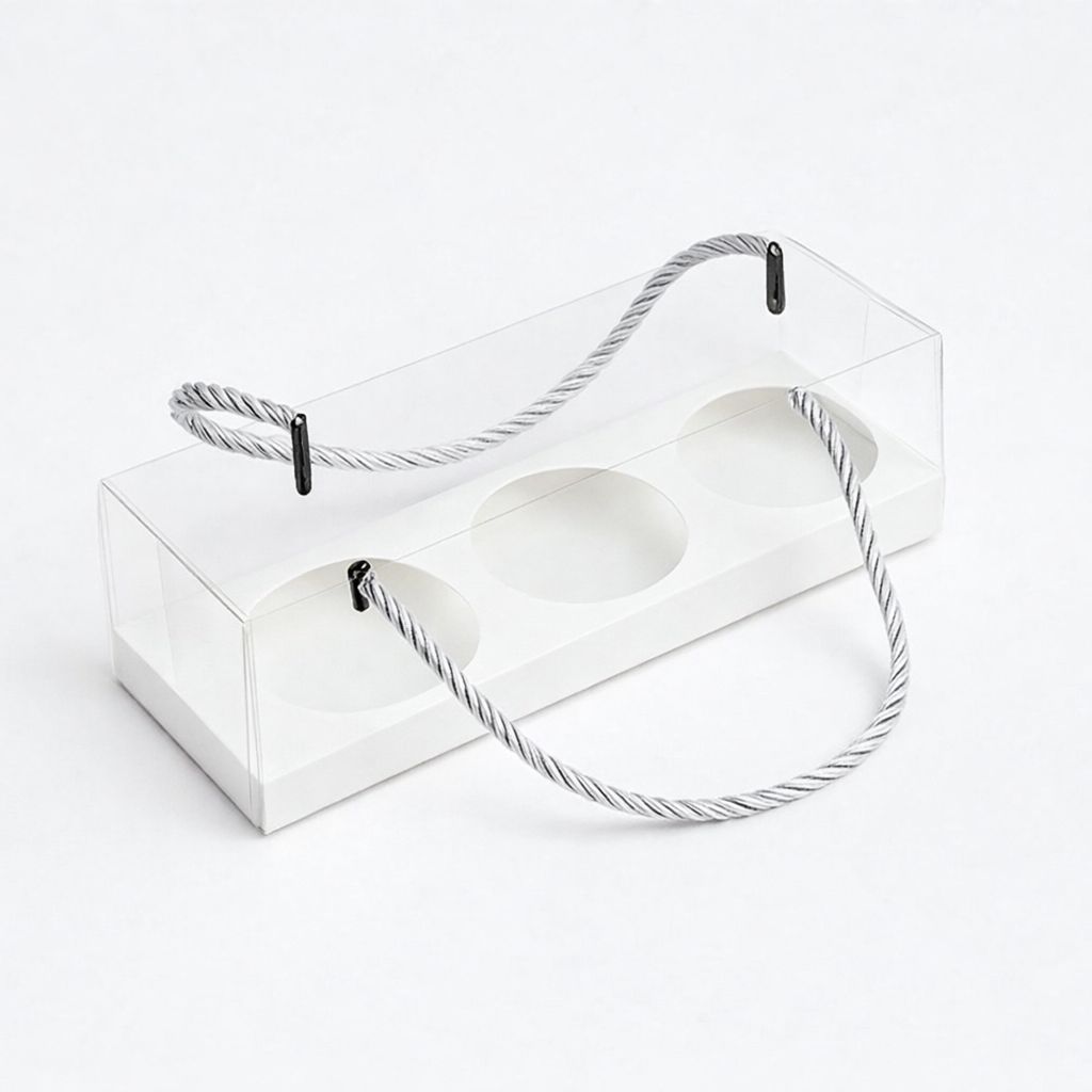 Clear Cupcake Display Carrier Box with Rope Handle (10 pack)