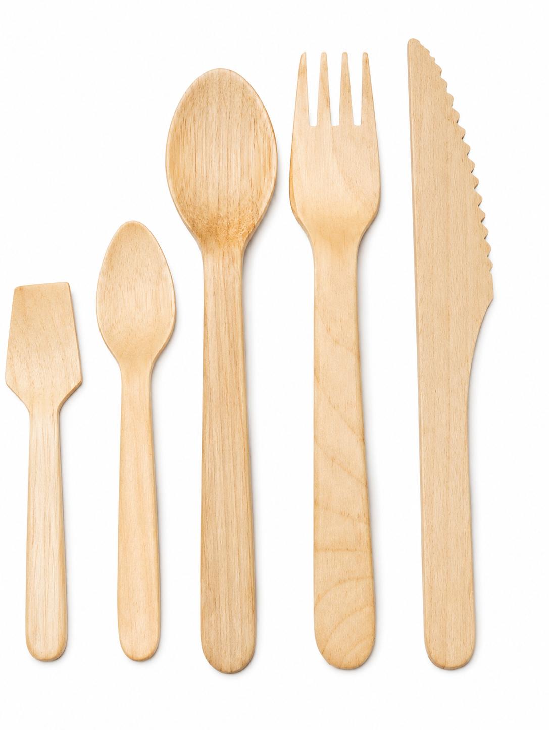 Wooden Disposable Cutlery - (100 pack)