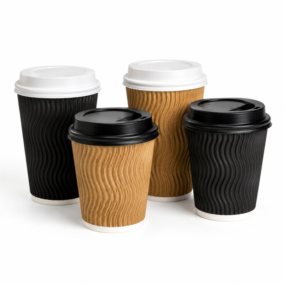 Ripple Wall Paper Cups with Lid (25 pack)