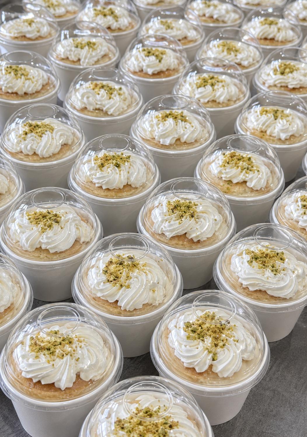 White Round Ice Cream Tubs With Clear Dome Lids (50 pack)