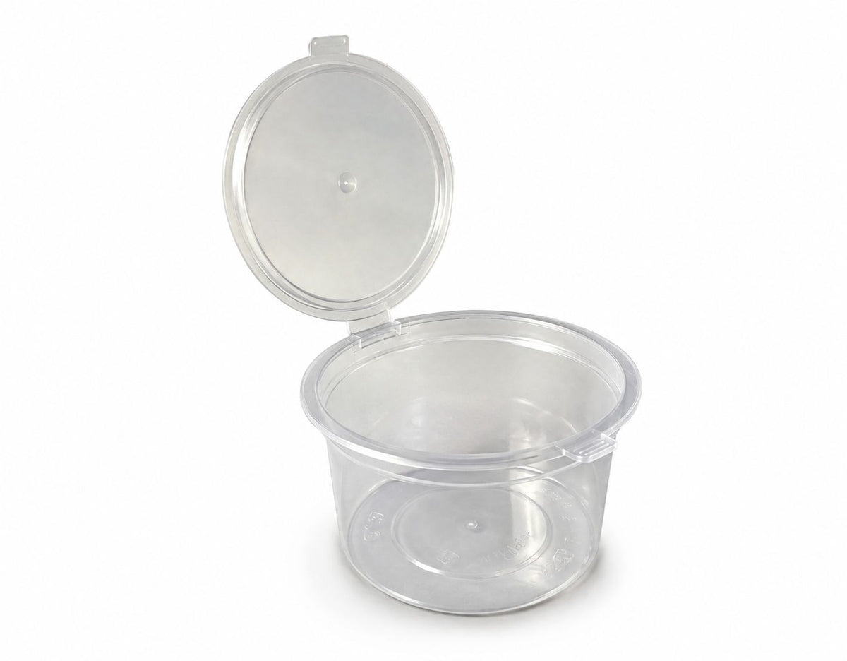 Clear Plastic Containers with Lid - Round (100 pack)