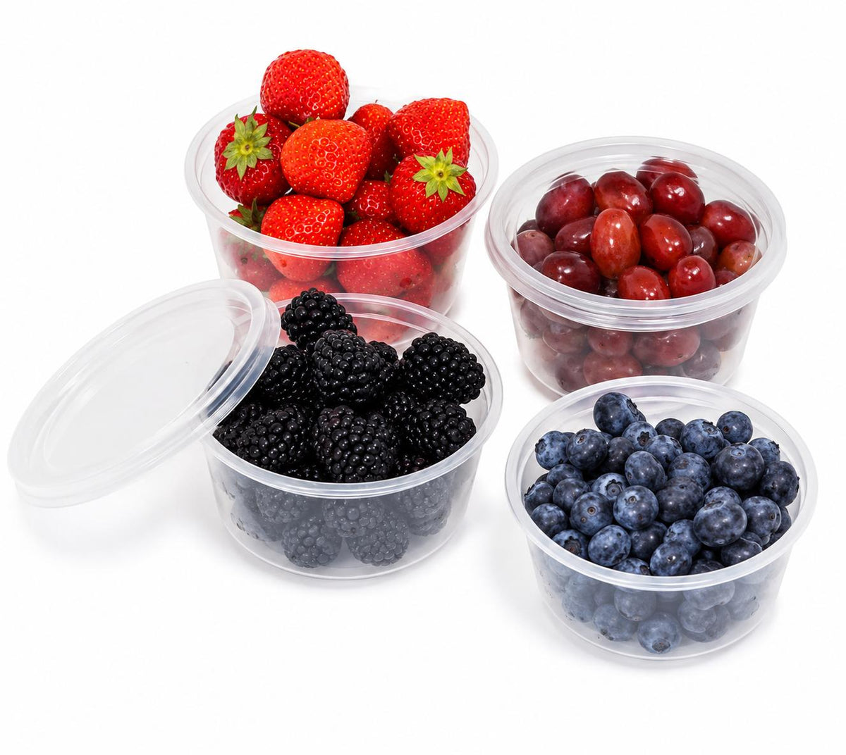 Clear Plastic Containers with Lid - Round (50 pack)