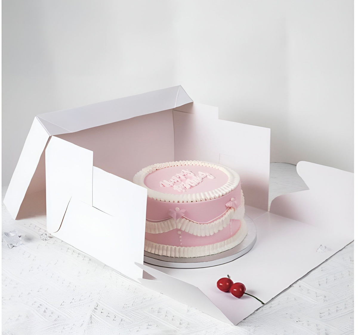 White Cake Box (Separate Lid and Base) - 25 pack